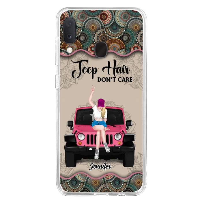 Custom Personalized Off-road Girl Phone Case - Upto 4 Dogs - Gift Idea For Dog/Off-road Lovers - Case for iPhone/Samsung