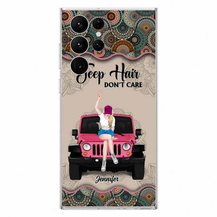 Custom Personalized Off-road Girl Phone Case - Upto 4 Dogs - Gift Idea For Dog/Off-road Lovers - Case for iPhone/Samsung