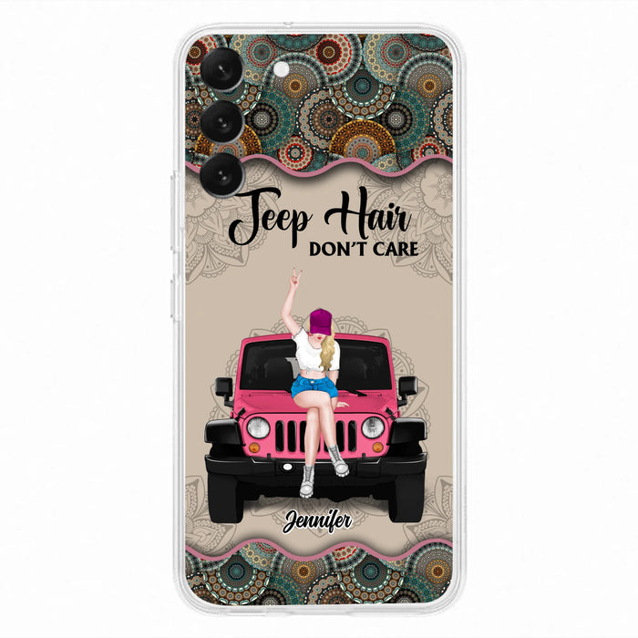 Custom Personalized Off-road Girl Phone Case - Upto 4 Dogs - Gift Idea For Dog/Off-road Lovers - Case for iPhone/Samsung