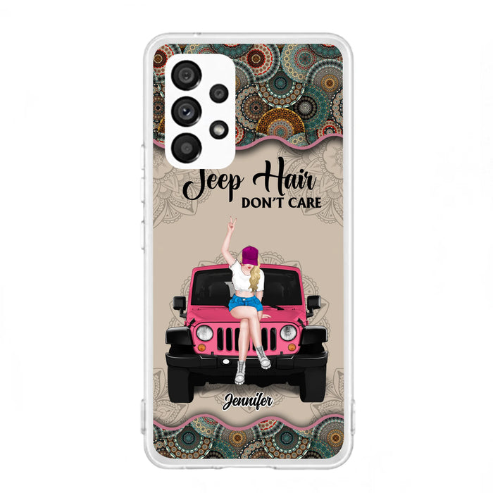 Custom Personalized Off-road Girl Phone Case - Upto 4 Dogs - Gift Idea For Dog/Off-road Lovers - Case for iPhone/Samsung