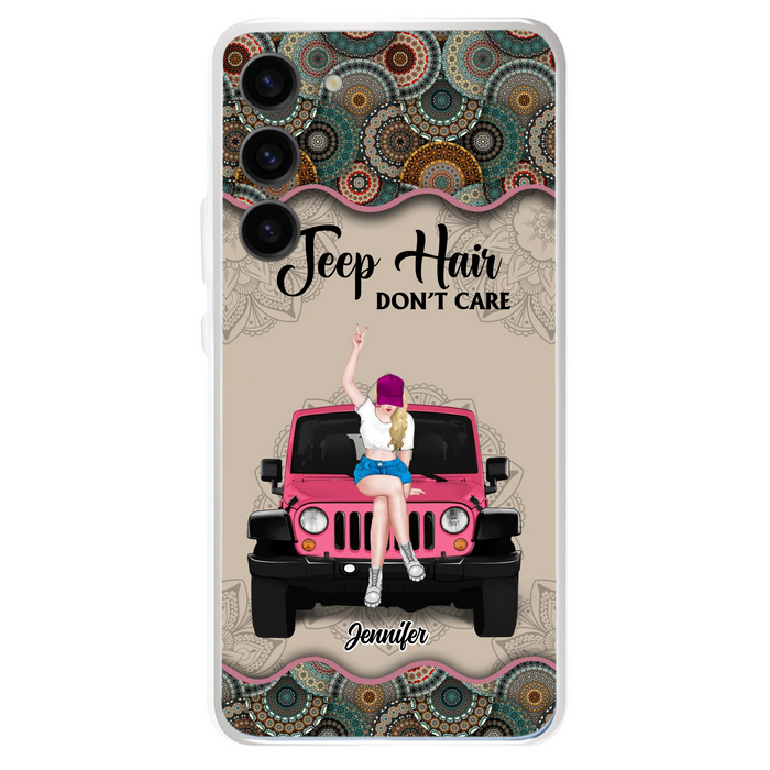 Custom Personalized Off-road Girl Phone Case - Upto 4 Dogs - Gift Idea For Dog/Off-road Lovers - Case for iPhone/Samsung