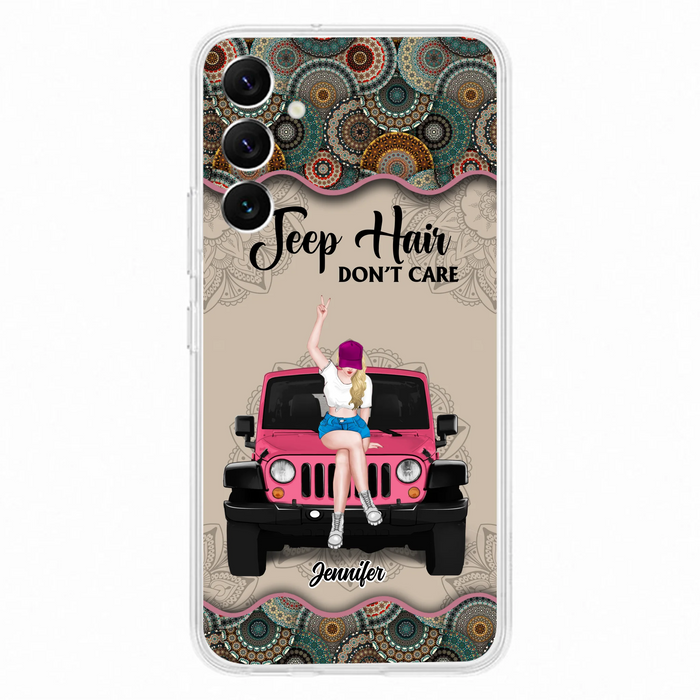 Custom Personalized Off-road Girl Phone Case - Upto 4 Dogs - Gift Idea For Dog/Off-road Lovers - Case for iPhone/Samsung