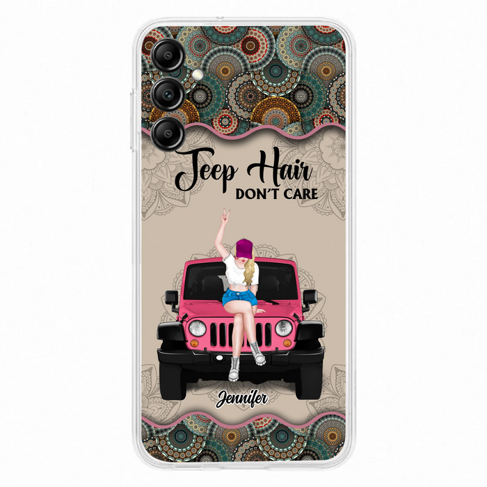 Custom Personalized Off-road Girl Phone Case - Upto 4 Dogs - Gift Idea For Dog/Off-road Lovers - Case for iPhone/Samsung