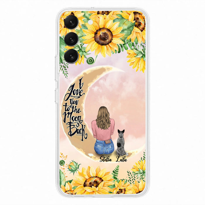 Custom Phone Case For Dog Lovers - Best Gift With Personalized Dogs - I Love You To The Moon and Back
