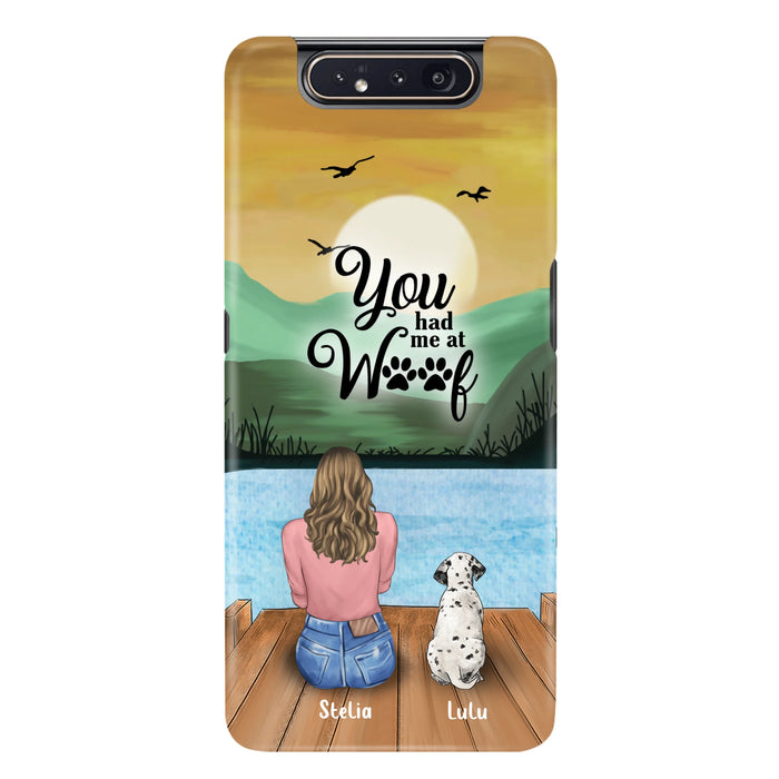 Custom Personalized Dog Mom Phone Case - Gifts For Dog Lover With Upto 4 Dogs - You Had Me At Woof