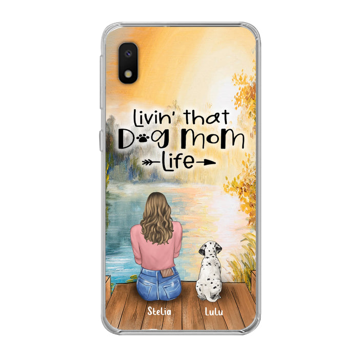 Personalized Dog Mom Phone Case - Up to 4 Dogs - Gift for Dog Lovers - Livin' with dog mom life
