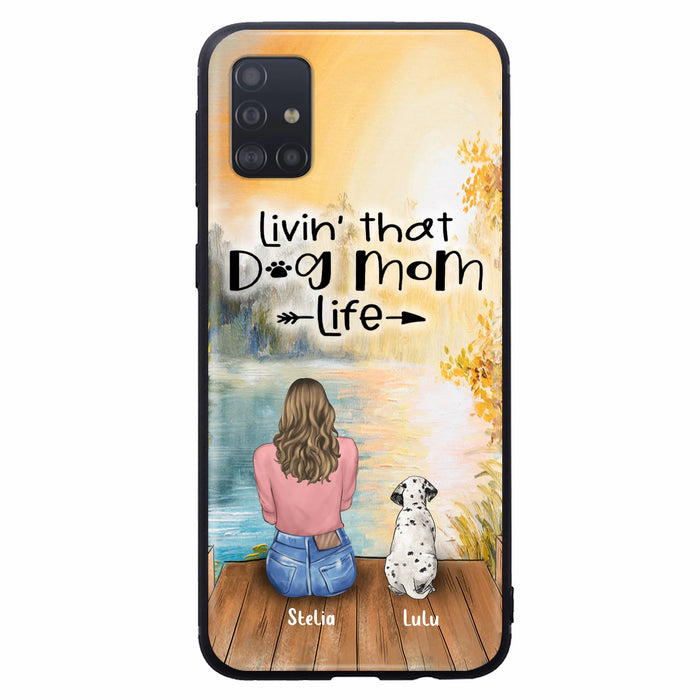 Personalized Dog Mom Phone Case - Up to 4 Dogs - Gift for Dog Lovers - Livin' with dog mom life