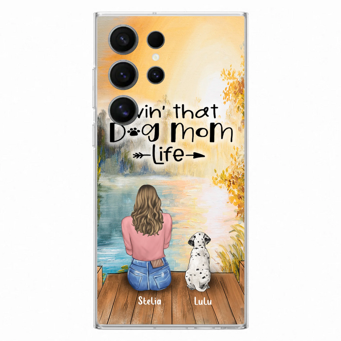 Personalized Dog Mom Phone Case - Up to 4 Dogs - Gift for Dog Lovers - Livin' with dog mom life