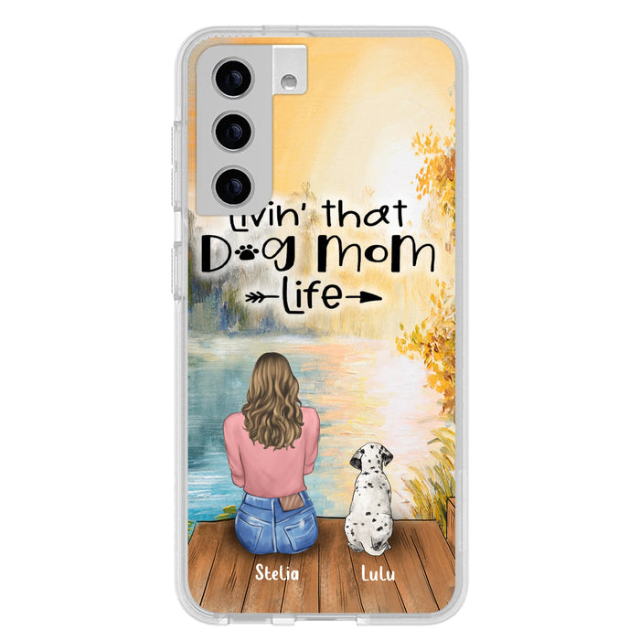Personalized Dog Mom Phone Case - Up to 4 Dogs - Gift for Dog Lovers - Livin' with dog mom life