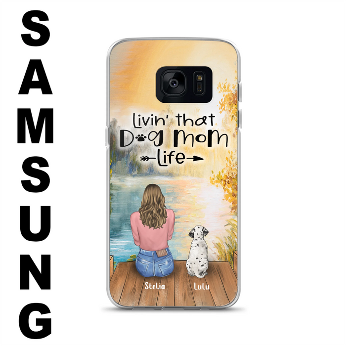 Personalized Dog Mom Phone Case - Up to 4 Dogs - Gift for Dog Lovers - Livin' with dog mom life