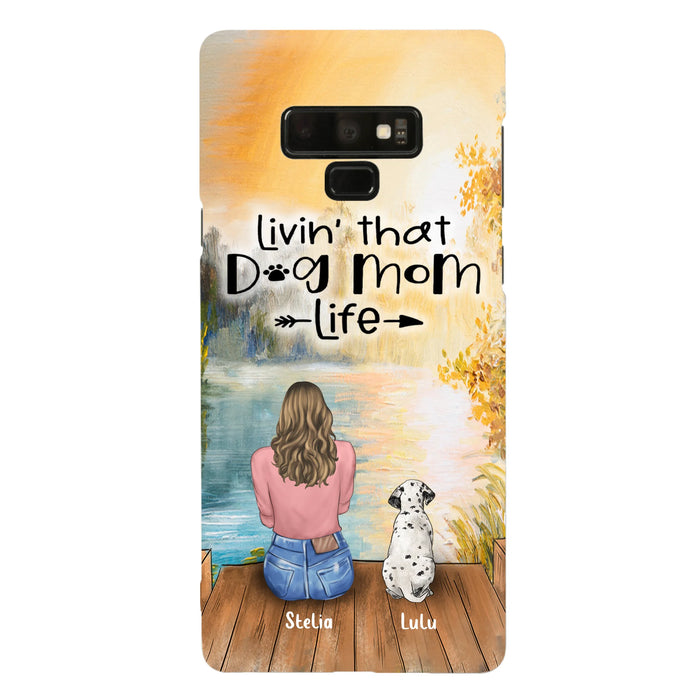Personalized Dog Mom Phone Case - Up to 4 Dogs - Gift for Dog Lovers - Livin' with dog mom life