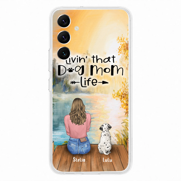 Personalized Dog Mom Phone Case - Up to 4 Dogs - Gift for Dog Lovers - Livin' with dog mom life