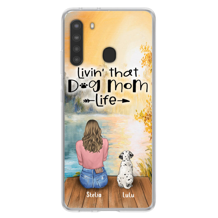 Personalized Dog Mom Phone Case - Up to 4 Dogs - Gift for Dog Lovers - Livin' with dog mom life
