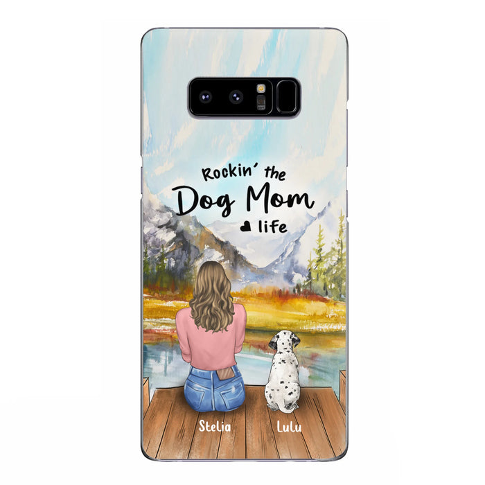 Custom Personalized Dog Mom Phone Case - Gifts For Dog Lovers With Upto 4 Dogs - Rockin' The Dog Mom Life - Case For iPhone, Samsung And Xiaomi