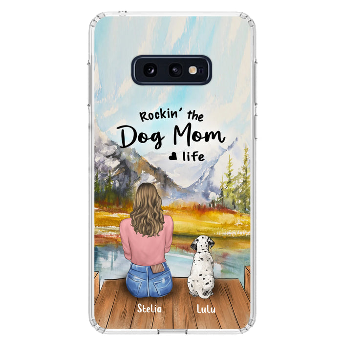 Custom Personalized Dog Mom Phone Case - Gifts For Dog Lovers With Upto 4 Dogs - Rockin' The Dog Mom Life - Case For iPhone, Samsung And Xiaomi