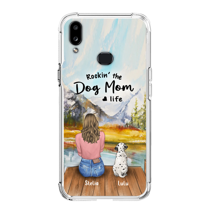 Custom Personalized Dog Mom Phone Case - Gifts For Dog Lovers With Upto 4 Dogs - Rockin' The Dog Mom Life - Case For iPhone, Samsung And Xiaomi