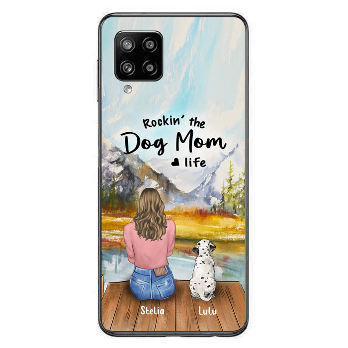 Custom Personalized Dog Mom Phone Case - Gifts For Dog Lovers With Upto 4 Dogs - Rockin' The Dog Mom Life - Case For iPhone, Samsung And Xiaomi