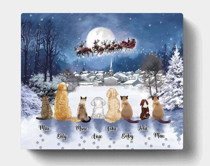 Personalized Christmas Pet Canvas - Up to 7 Pets - Best Gift For Christmas And Dog Lovers/Cat Lovers - TT1FV8