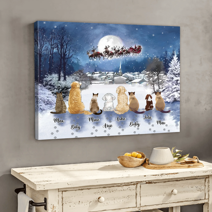 Personalized Christmas Pet Canvas - Up to 7 Pets - Best Gift For Christmas And Dog Lovers/Cat Lovers - TT1FV8