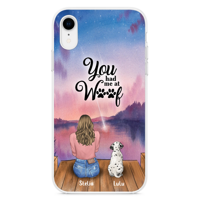 Custom Personalized Dog Mom Phone Case - Gifts For Dog Lovers With Upto 4 Dogs - You Had Me At Woof - Case For iPhone, Samsung