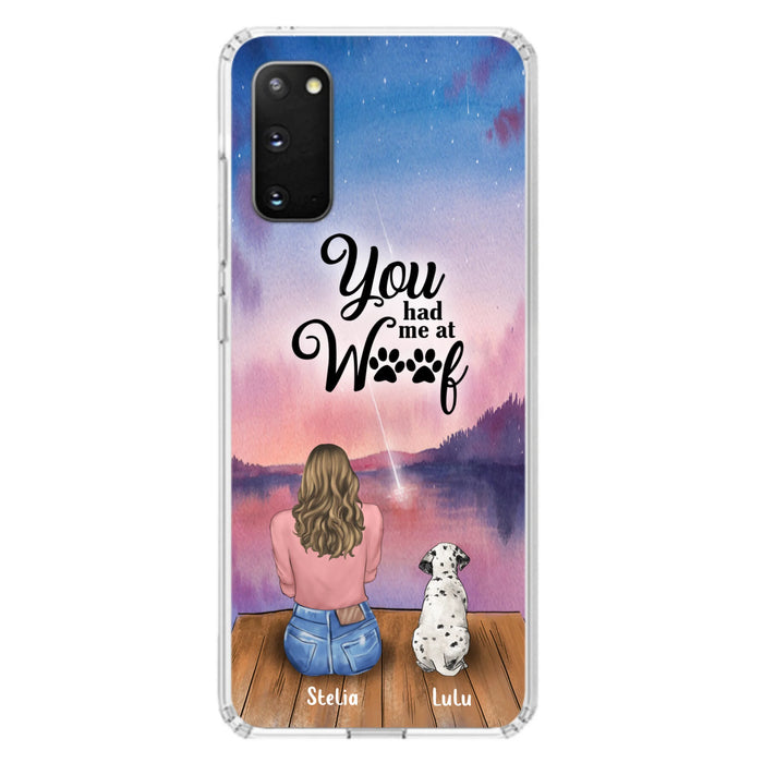 Custom Personalized Dog Mom Phone Case - Gifts For Dog Lovers With Upto 4 Dogs - You Had Me At Woof - Case For iPhone, Samsung