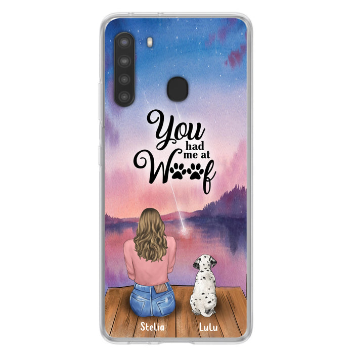 Custom Personalized Dog Mom Phone Case - Gifts For Dog Lovers With Upto 4 Dogs - You Had Me At Woof - Case For iPhone, Samsung