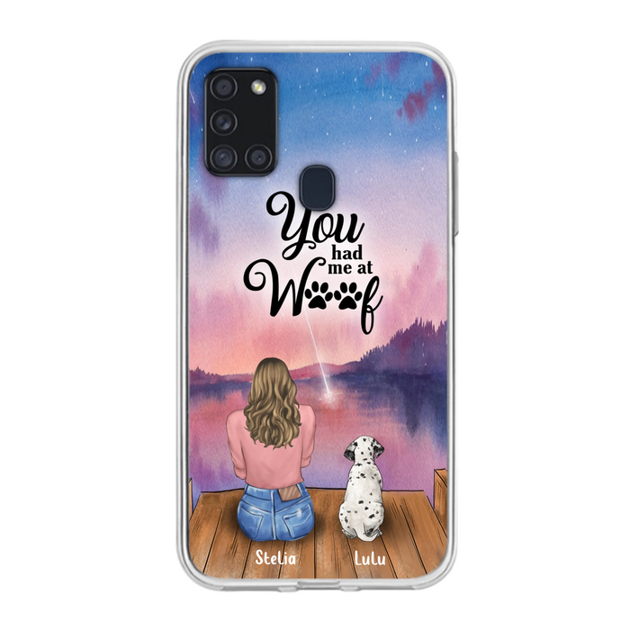 Custom Personalized Dog Mom Phone Case - Gifts For Dog Lovers With Upto 4 Dogs - You Had Me At Woof - Case For iPhone, Samsung