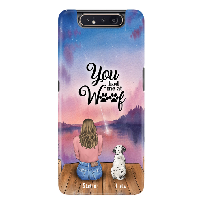 Custom Personalized Dog Mom Phone Case - Gifts For Dog Lovers With Upto 4 Dogs - You Had Me At Woof - Case For iPhone, Samsung
