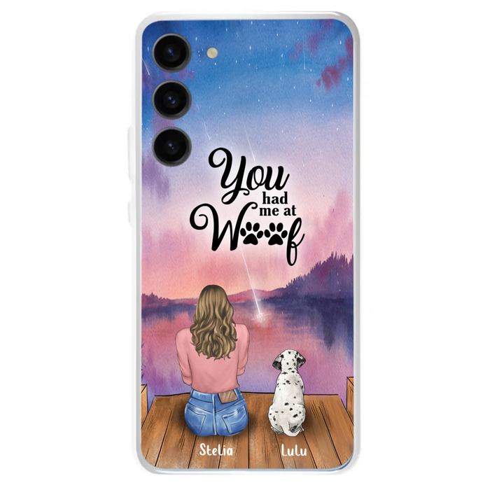 Custom Personalized Dog Mom Phone Case - Gifts For Dog Lovers With Upto 4 Dogs - You Had Me At Woof - Case For iPhone, Samsung