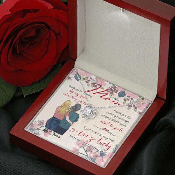 Personalized Message Card Love Knot Necklace Jewelry - Best Gift For Mother's Day - Thank you for standing by my side - IWJMRF