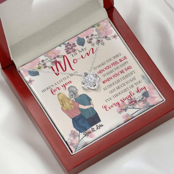 Personalized Message Card Alluring Beauty Love Knot Necklace Jewelry - Best Gift For Mother's Day