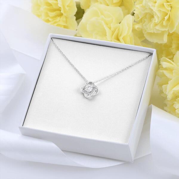 Personalized Message Card Alluring Beauty Love Knot Necklace Jewelry - Best Gift For Mother's Day