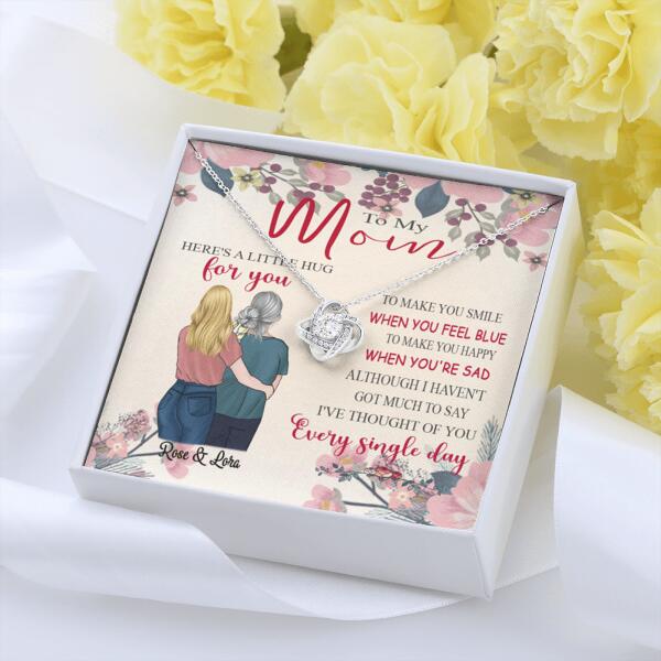 Personalized Message Card Alluring Beauty Love Knot Necklace Jewelry - Best Gift For Mother's Day