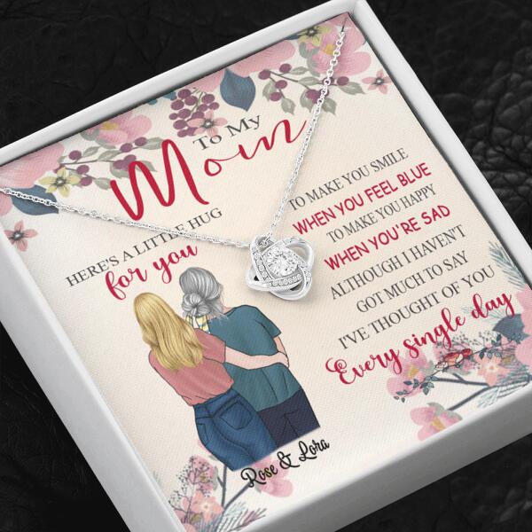 Personalized Message Card Alluring Beauty Love Knot Necklace Jewelry - Best Gift For Mother's Day