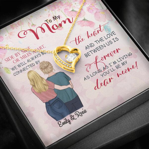 Personalized Message Card Forever Love Necklace Jewelry - Best Gift For Mother's Day - We will always be connected by the heart - IWJMRF