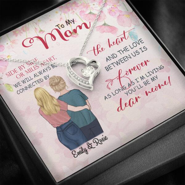 Personalized Message Card Forever Love Necklace Jewelry - Best Gift For Mother's Day - We will always be connected by the heart - IWJMRF