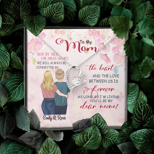 Personalized Message Card Forever Love Necklace Jewelry - Best Gift For Mother's Day - We will always be connected by the heart - IWJMRF