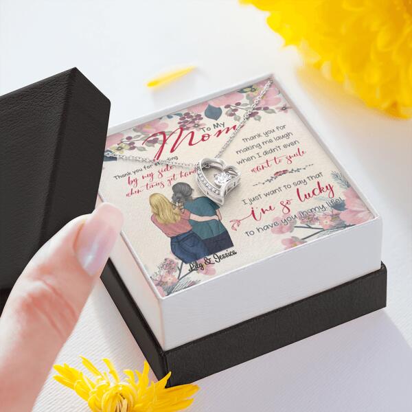 Personalized Message Card Forever Love Necklace Jewelry - Best Gift For Mother's Day - Thank you for standing by my side- IWJMRF
