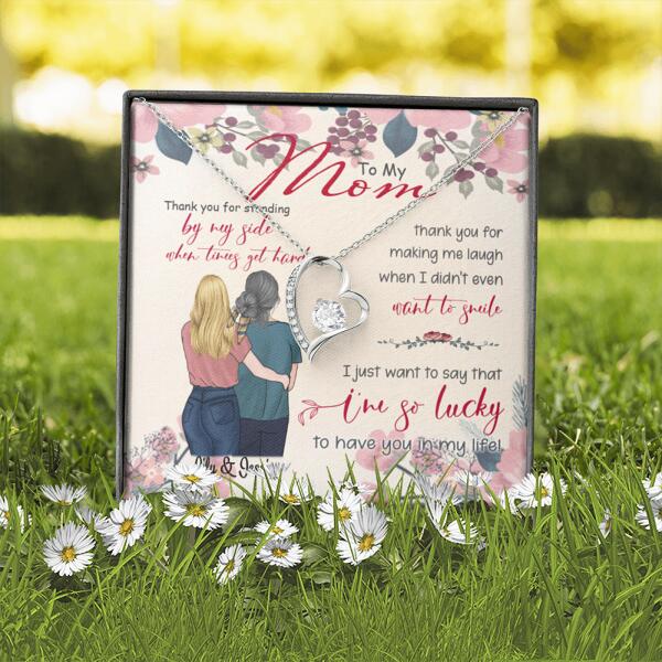 Personalized Message Card Forever Love Necklace Jewelry - Best Gift For Mother's Day - Thank you for standing by my side- IWJMRF