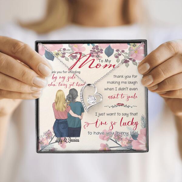 Personalized Message Card Forever Love Necklace Jewelry - Best Gift For Mother's Day - Thank you for standing by my side- IWJMRF
