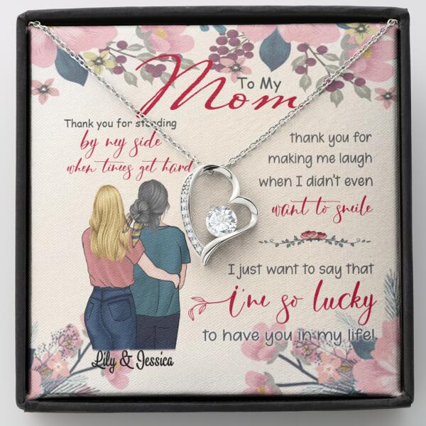 Personalized Message Card Forever Love Necklace Jewelry - Best Gift For Mother's Day - Thank you for standing by my side- IWJMRF