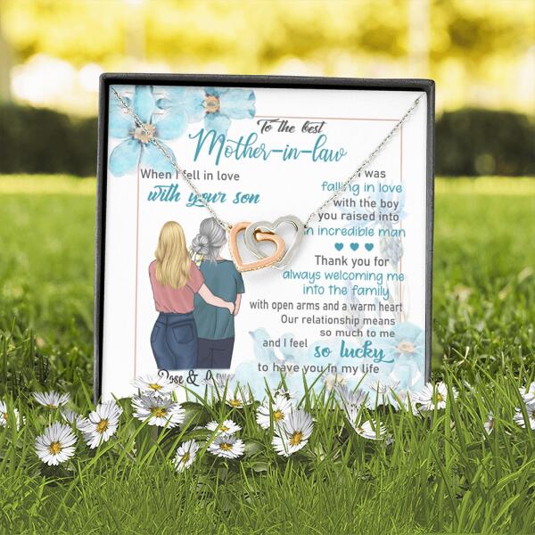 Personalized Interlocking Heart Necklace Jewelry - Best Gift For Mother's Day - To The Best Mother-in-law - IWJMRF