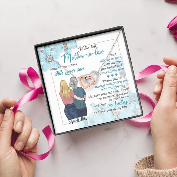 Personalized Interlocking Heart Necklace Jewelry - Best Gift For Mother's Day - To The Best Mother-in-law - IWJMRF