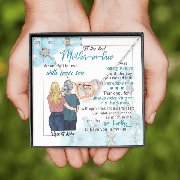 Personalized Interlocking Heart Necklace Jewelry - Best Gift For Mother's Day - To The Best Mother-in-law - IWJMRF