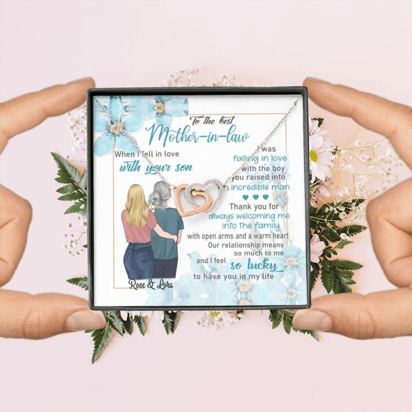 Personalized Interlocking Heart Necklace Jewelry - Best Gift For Mother's Day - To The Best Mother-in-law - IWJMRF