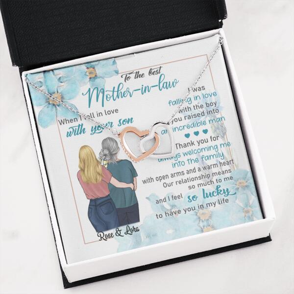 Personalized Interlocking Heart Necklace Jewelry - Best Gift For Mother's Day - To The Best Mother-in-law - IWJMRF