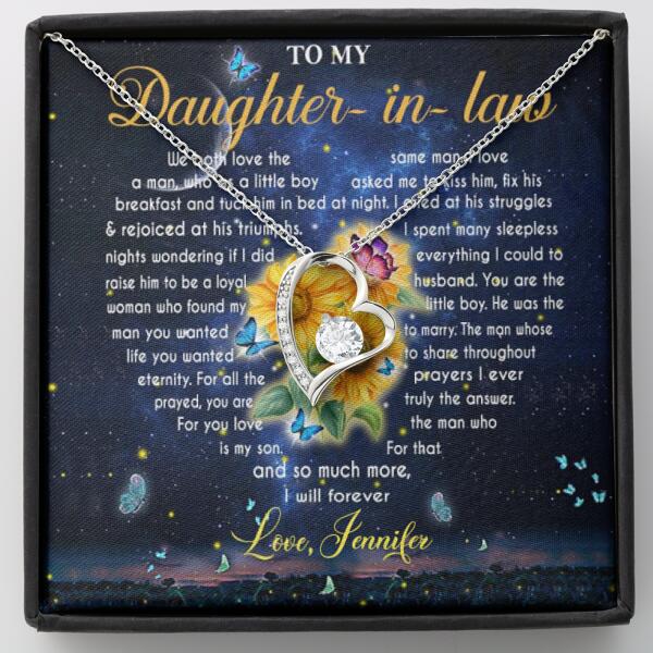 Personalized To My Daughter In Law Forever Love Necklace - Gift Idea For Daughter In-Law