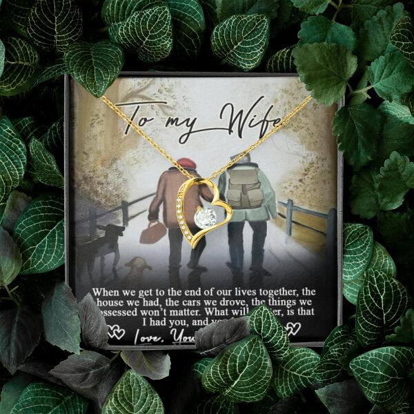 Personalized Couple Forever Love Necklace - Gift For Wife From Husband