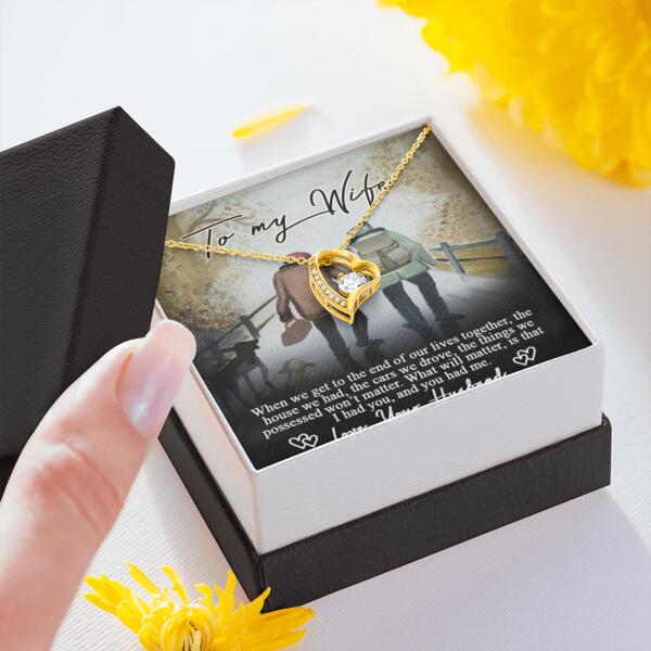 Personalized Couple Forever Love Necklace - Gift For Wife From Husband