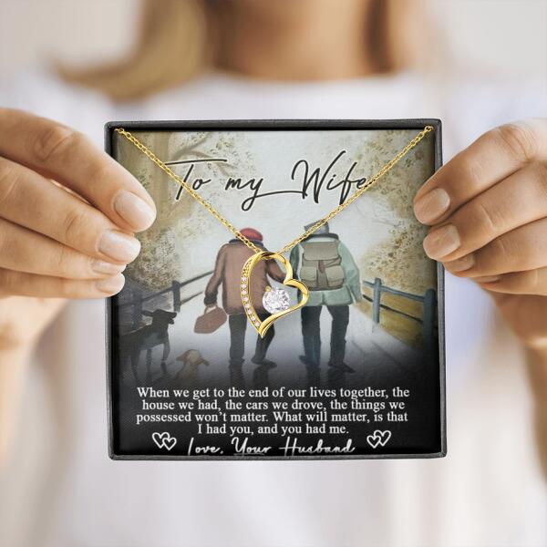 Personalized Couple Forever Love Necklace - Gift For Wife From Husband